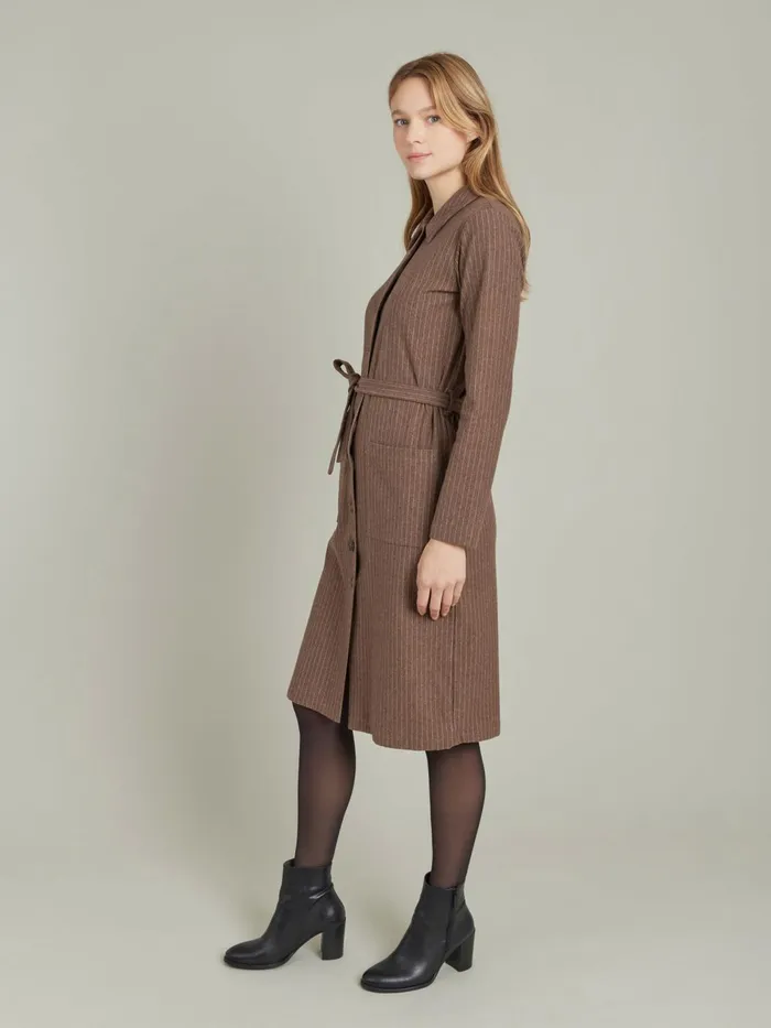 Agns B Dresses Women Brown Cotton Twill BB Dress