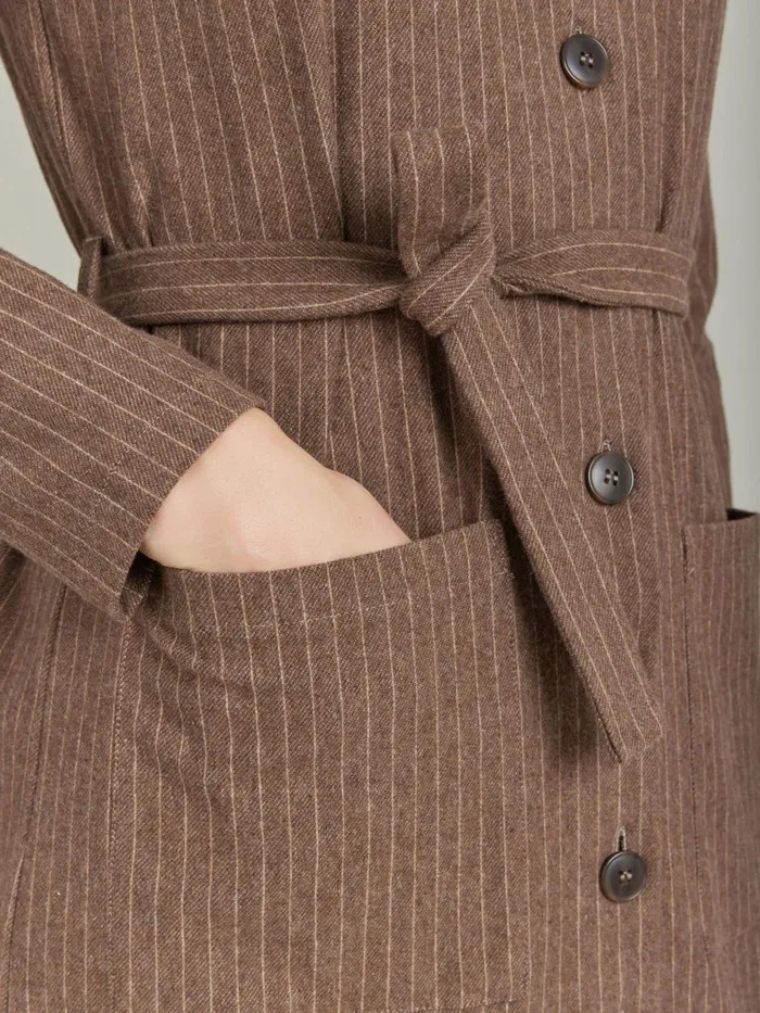 Agns B Dresses Women Brown Cotton Twill BB Dress