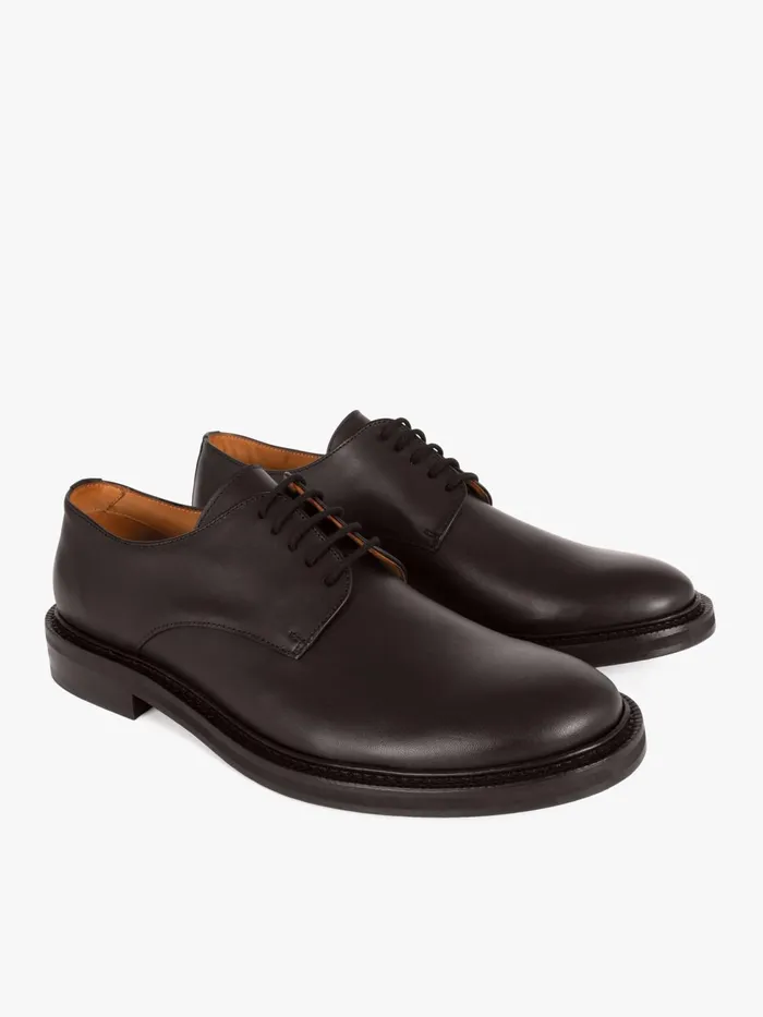 Agns B Flats and Derbies Men Black Leather New Robin Derbies