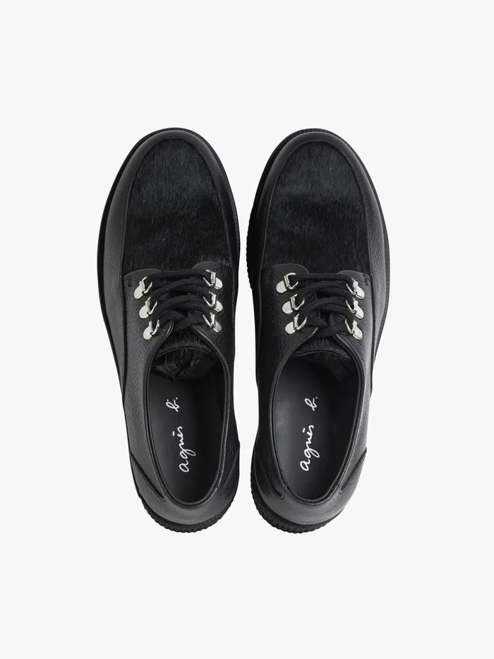 Agns B Flats and Derbies Women Black Amy Creepers Cowhide Leather