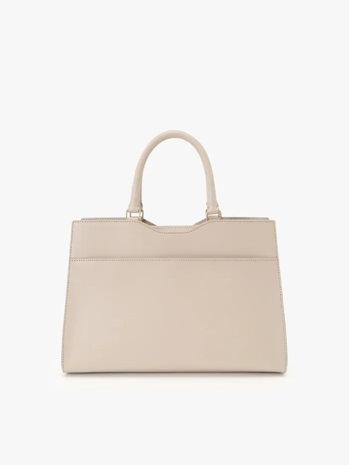 Agns B Handbags Women Beige Leather 034b034 Logo Zip Bag