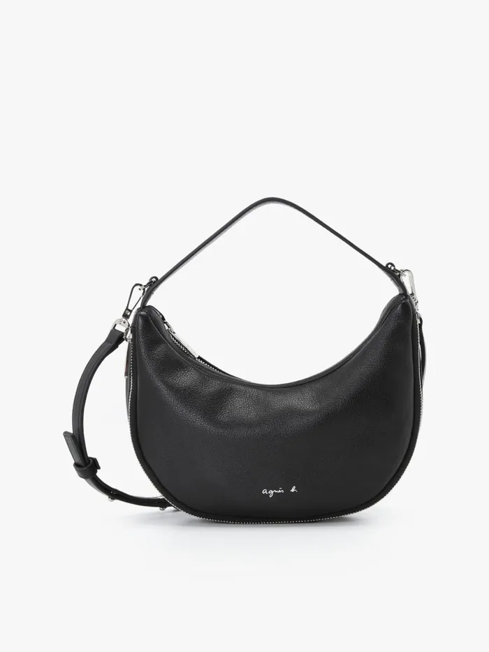 Agns B Handbags Women Black Oval Leather Handbag