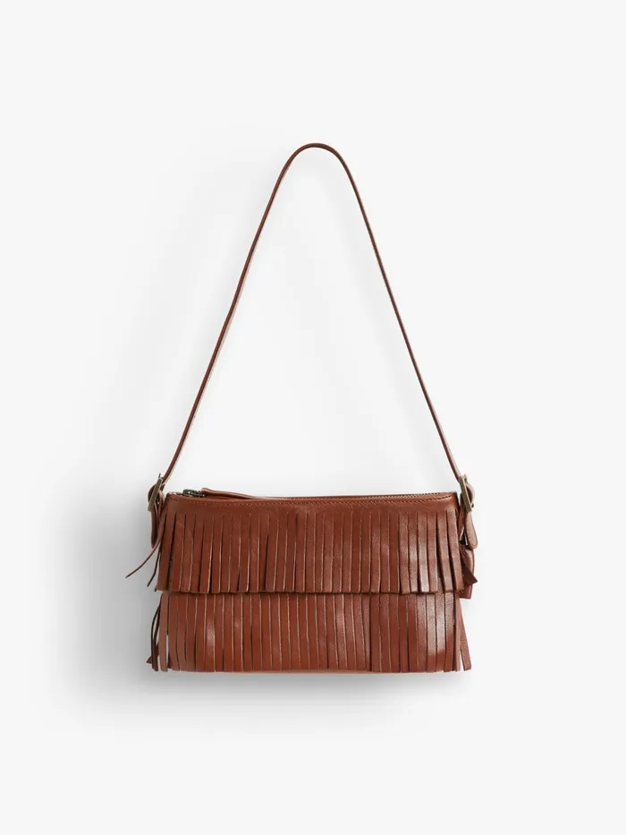 Agns B Handbags Women Brown Leather Carmen Clutch