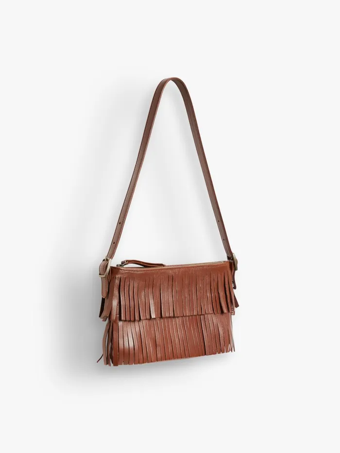 Agns B Handbags Women Brown Leather Carmen Clutch
