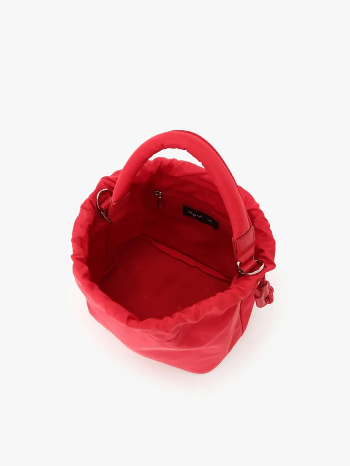 Agns B Handbags Women Red Nylon Drawstring Backpack