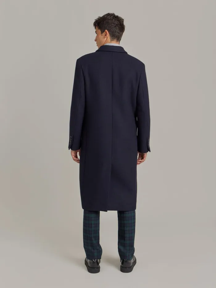 Agns B Jackets and Coats Men Blue Wool Cotton Twill Coat