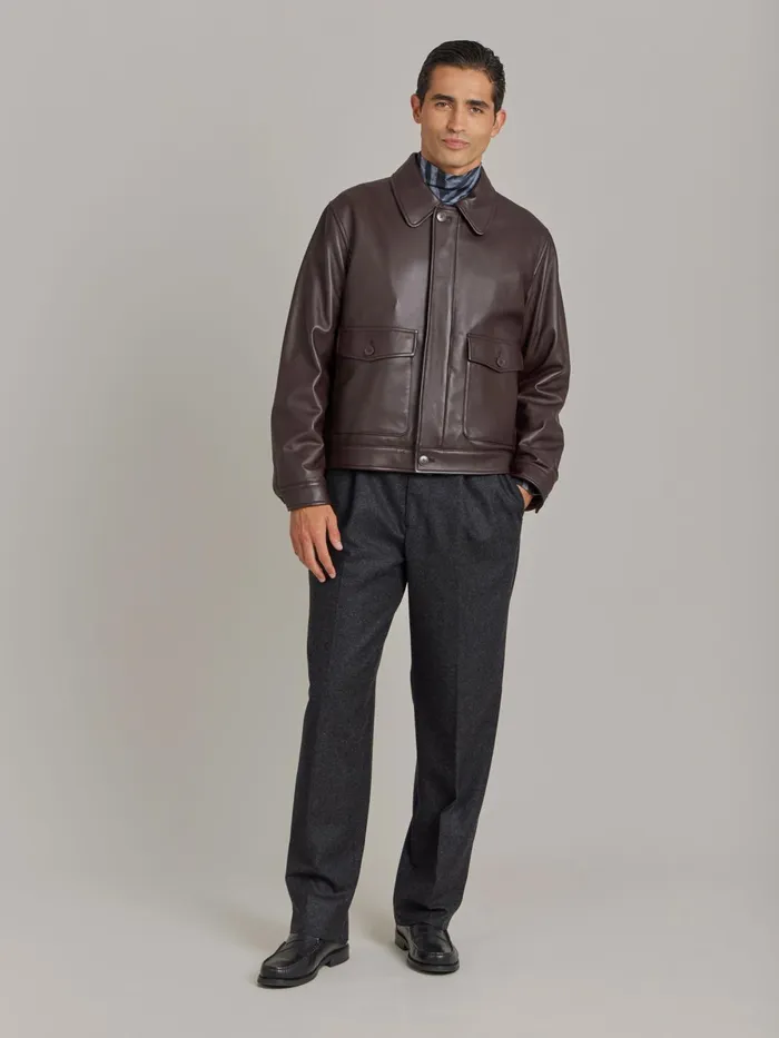 Agns B Jackets and Coats Men Brown Leather Jacket