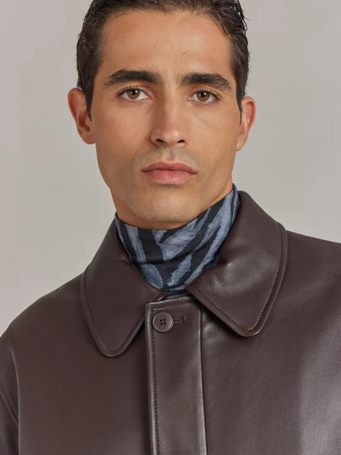 Agns B Jackets and Coats Men Brown Leather Jacket