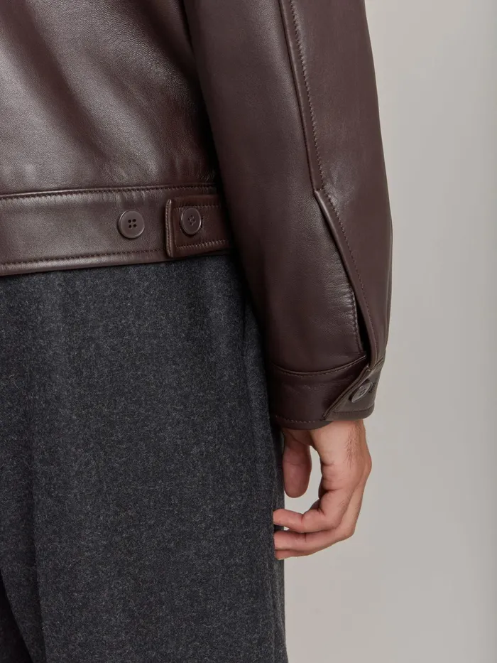 Agns B Jackets and Coats Men Brown Leather Jacket