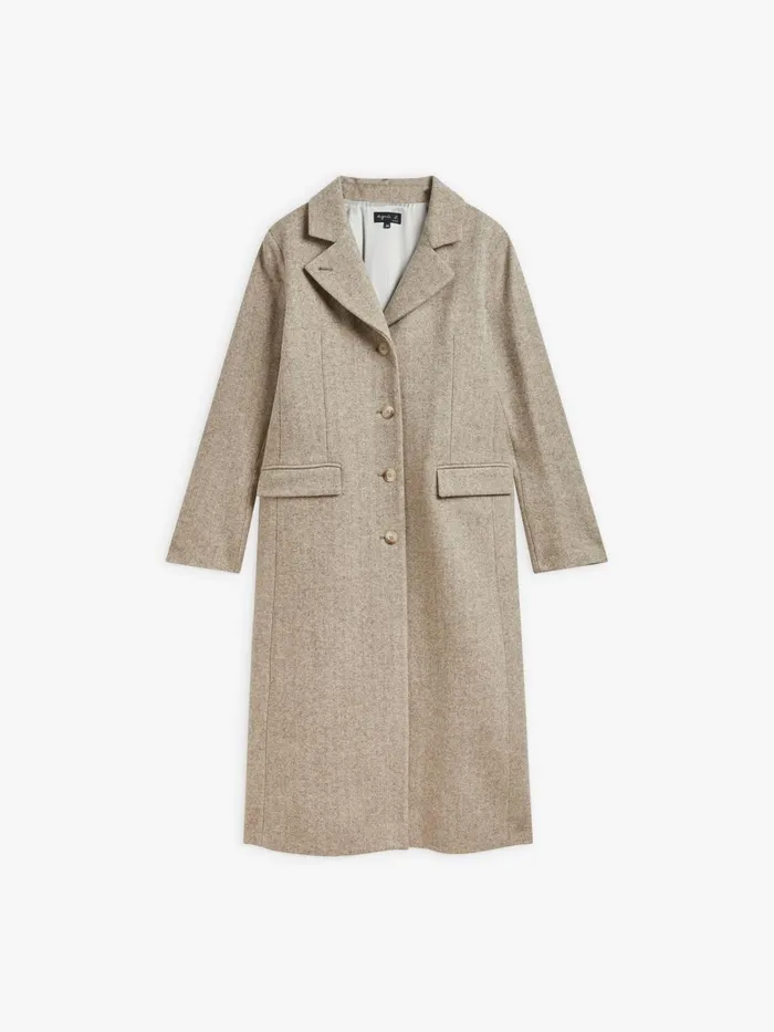 Agns B Jackets and Coats Women Beige Natural Wool Coat