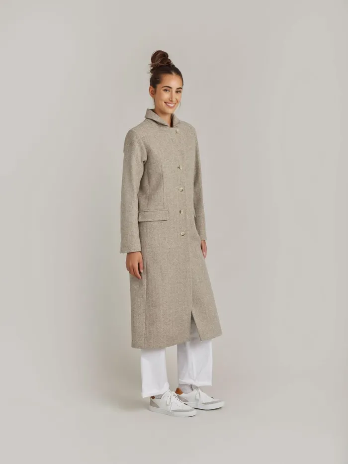 Agns B Jackets and Coats Women Beige Natural Wool Coat