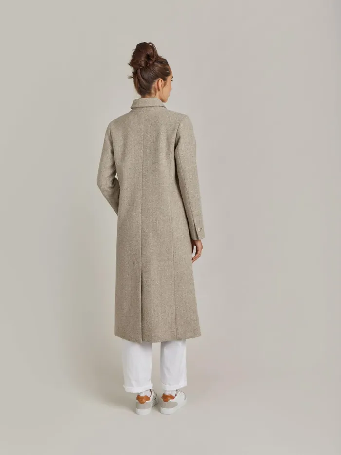 Agns B Jackets and Coats Women Beige Natural Wool Coat