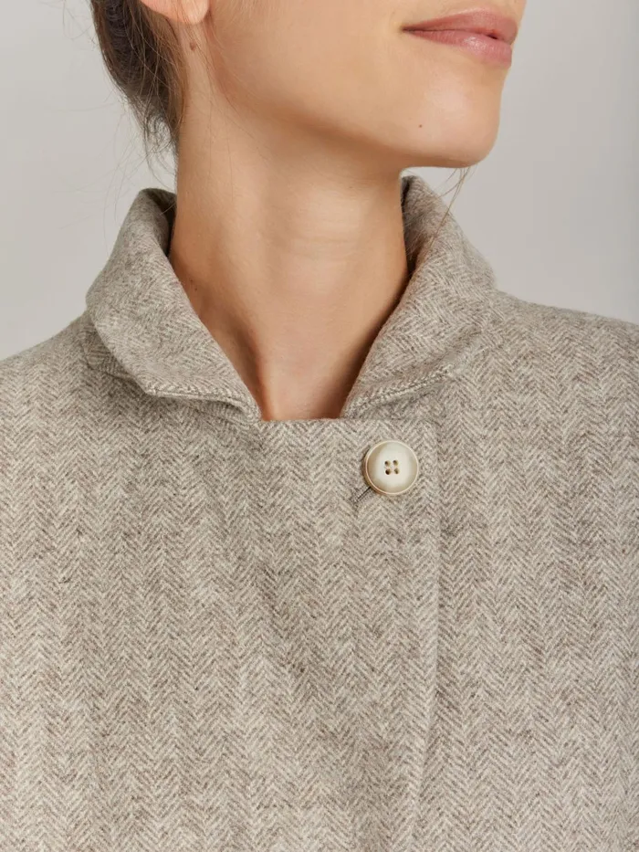 Agns B Jackets and Coats Women Beige Natural Wool Coat