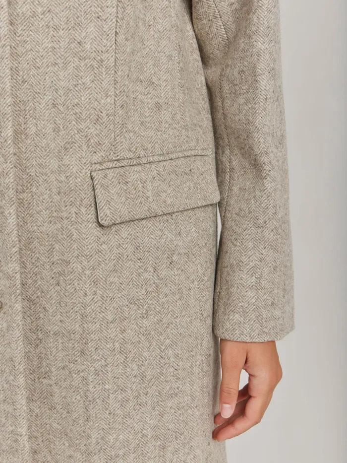 Agns B Jackets and Coats Women Beige Natural Wool Coat