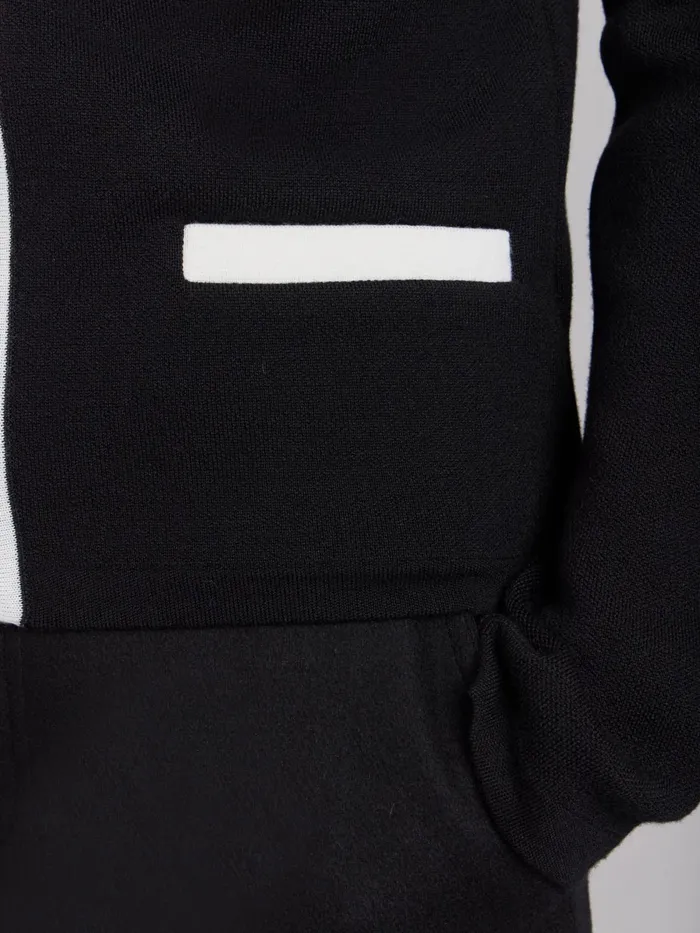 Agns B Jackets and Coats Women Black And White Merino Wool Oppo Jacket