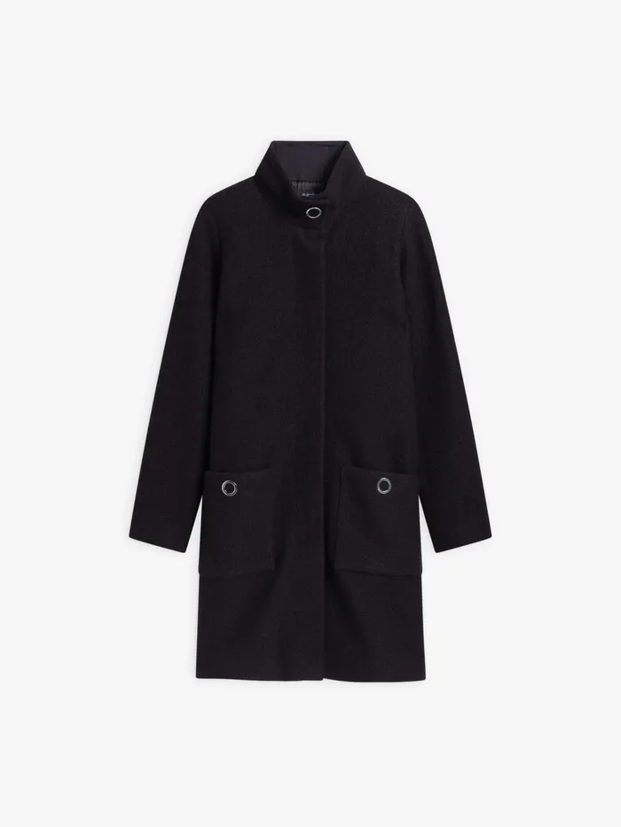 Agns B Jackets and Coats Women Black Boiled Wool Manaus Coat