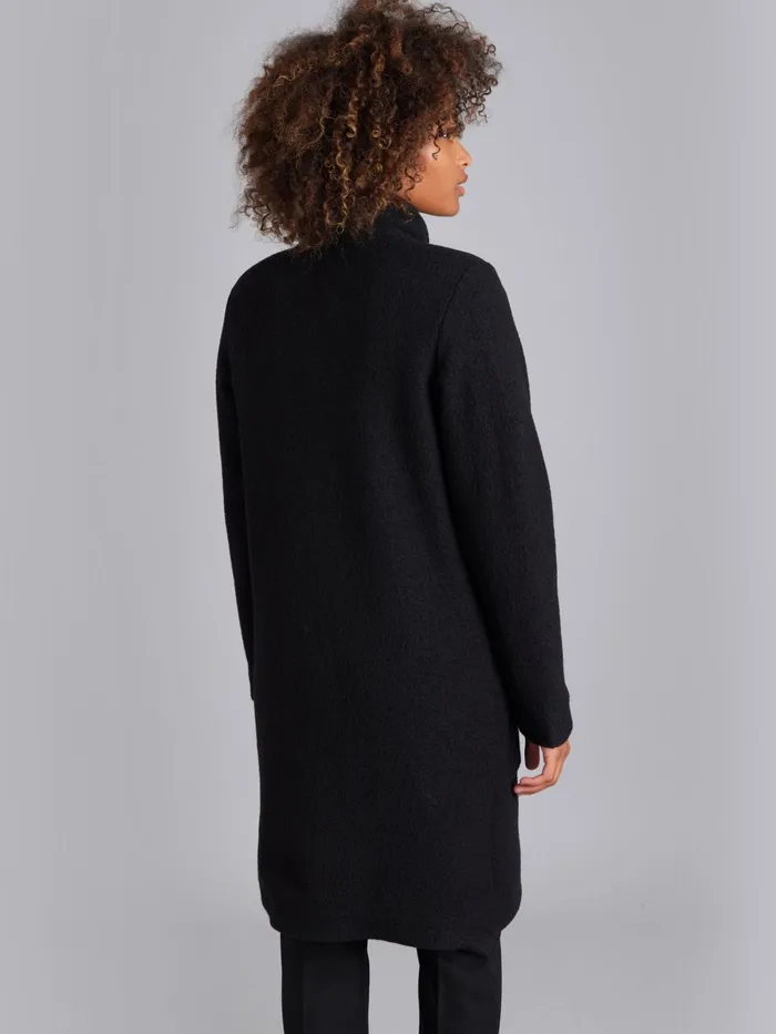 Agns B Jackets and Coats Women Black Boiled Wool Manaus Coat
