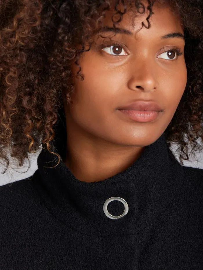 Agns B Jackets and Coats Women Black Boiled Wool Manaus Coat