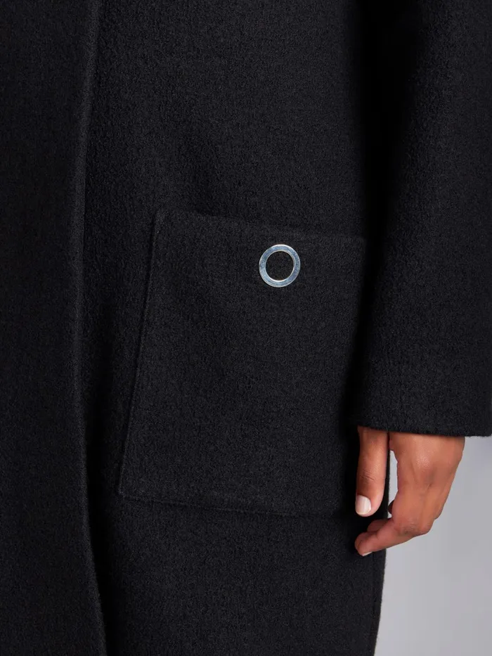 Agns B Jackets and Coats Women Black Boiled Wool Manaus Coat