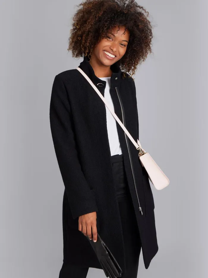 Agns B Jackets and Coats Women Black Boiled Wool Manaus Coat