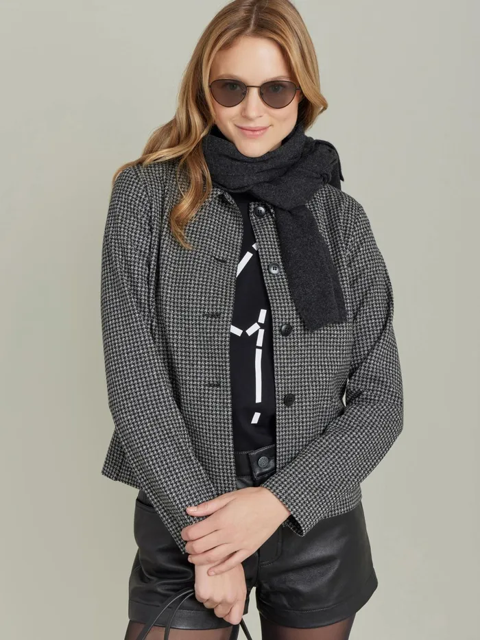 Agns B Jackets and Coats Women Black Jacquard Clarabelle Jacket