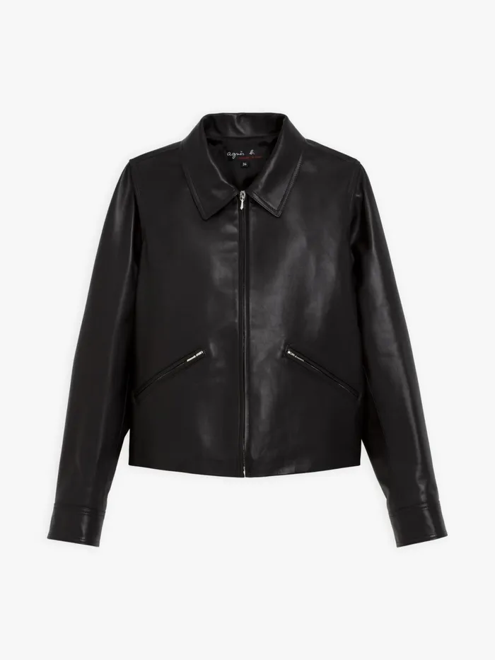Agns B Jackets and Coats Women Black Lamb Leather Leslie Jacket