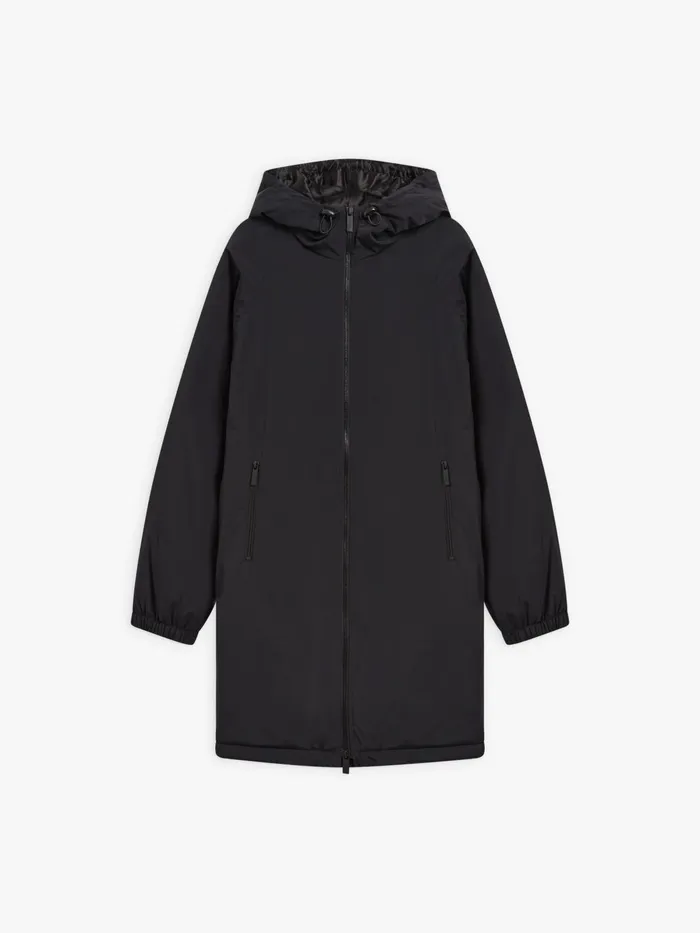 Agns B Jackets and Coats Women Black Lined Hooded Parka