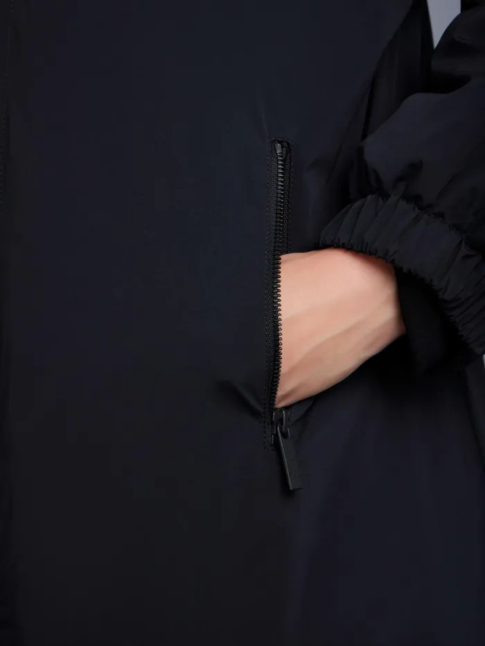 Agns B Jackets and Coats Women Black Lined Hooded Parka