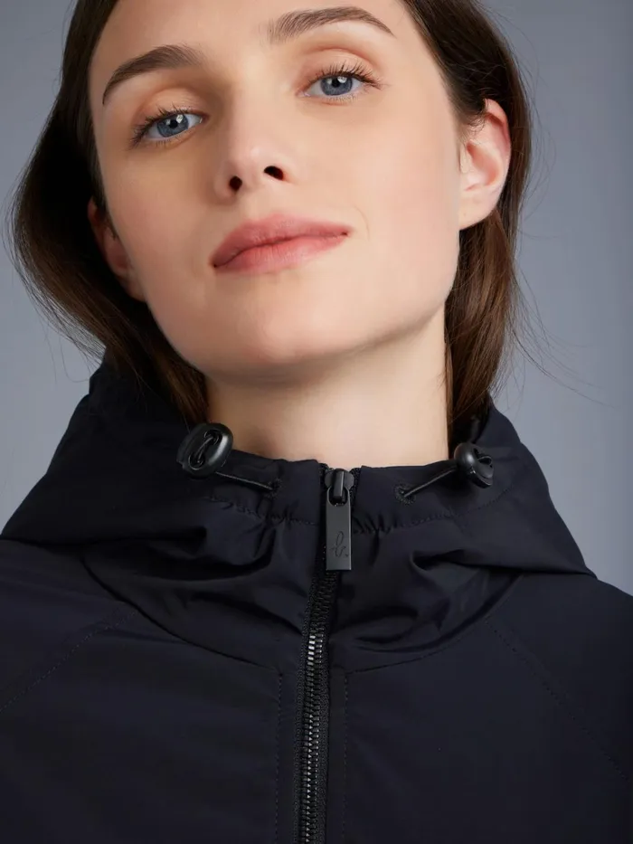 Agns B Jackets and Coats Women Black Lined Hooded Parka