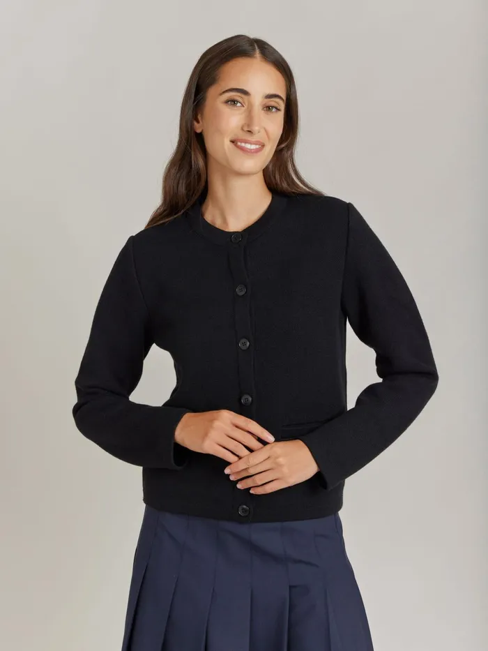 Agns B Jackets and Coats Women Black Merino Wool Coco Jacket