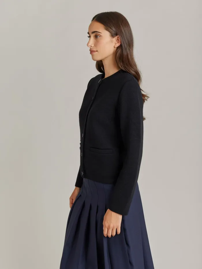 Agns B Jackets and Coats Women Black Merino Wool Coco Jacket