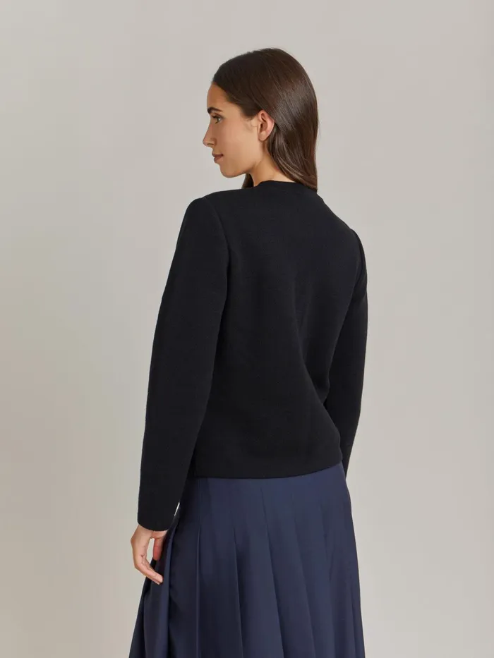 Agns B Jackets and Coats Women Black Merino Wool Coco Jacket