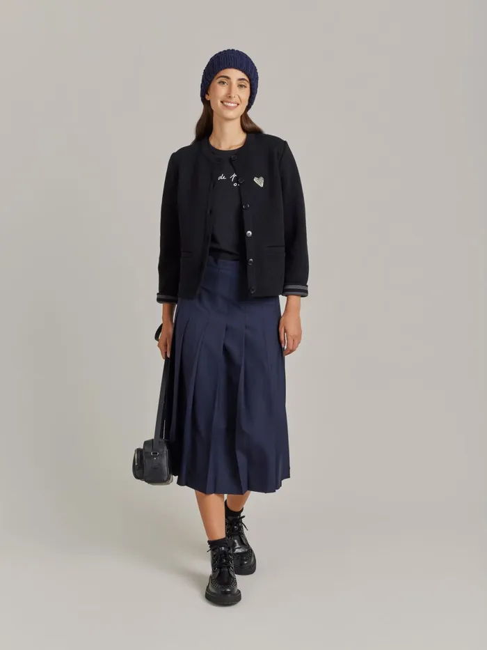 Agns B Jackets and Coats Women Black Merino Wool Coco Jacket