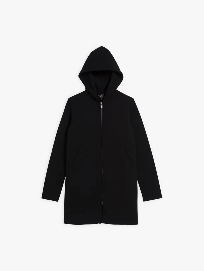 Agns B Jackets and Coats Women Black Merino Wool Zipped Coat