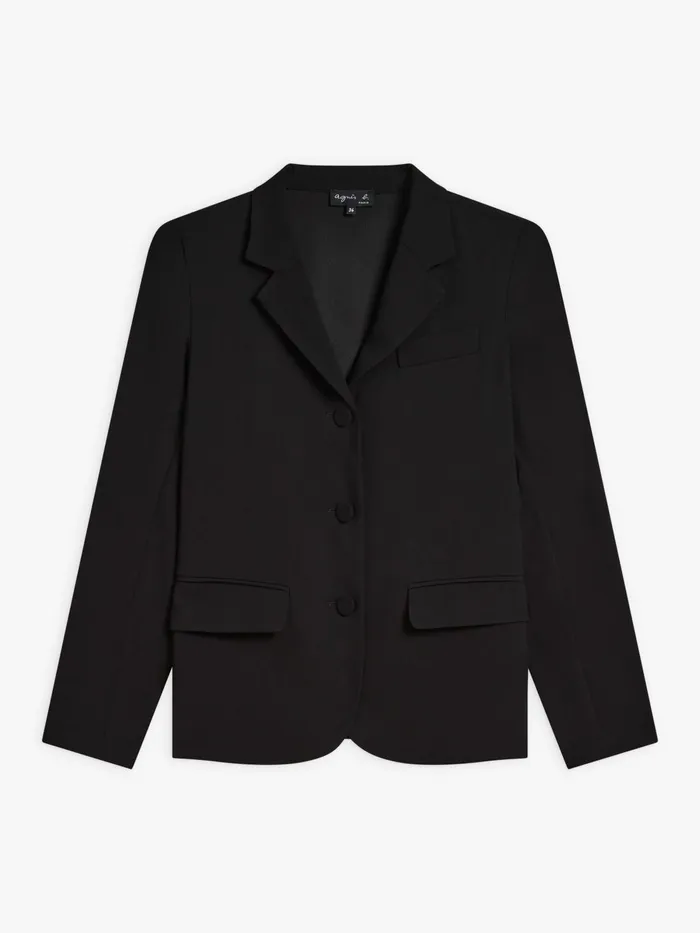 Agns B Jackets and Coats Women Black Unlined Crepe Suit Jacket