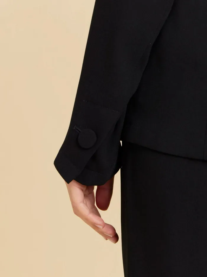 Agns B Jackets and Coats Women Black Unlined Crepe Suit Jacket