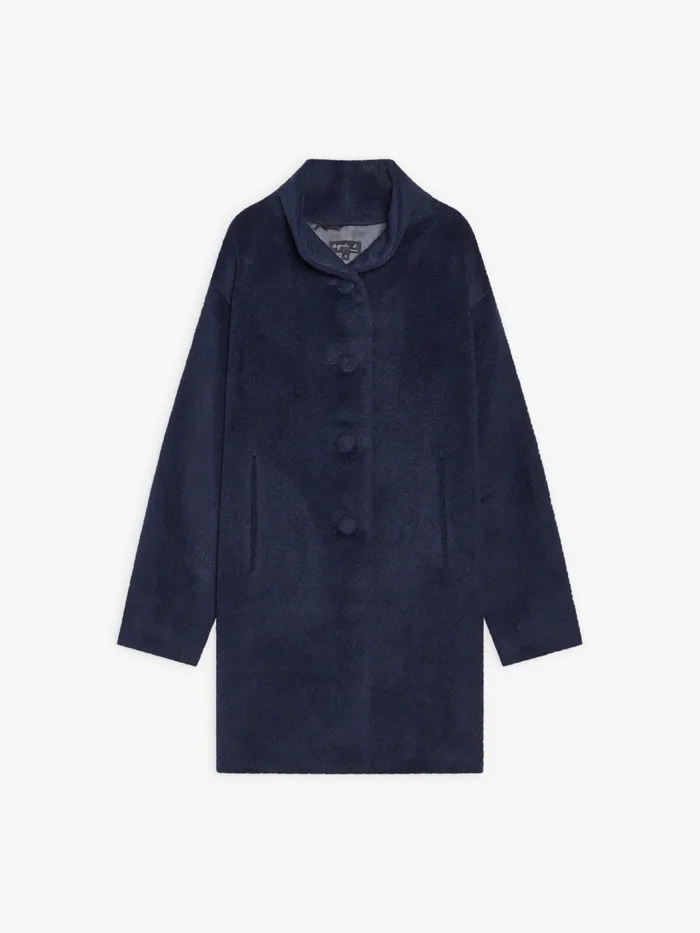 Agns B Jackets and Coats Women Blue Alpaca Germain Coat