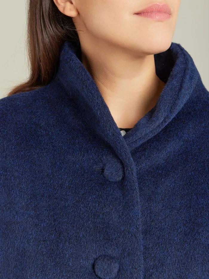 Agns B Jackets and Coats Women Blue Alpaca Germain Coat