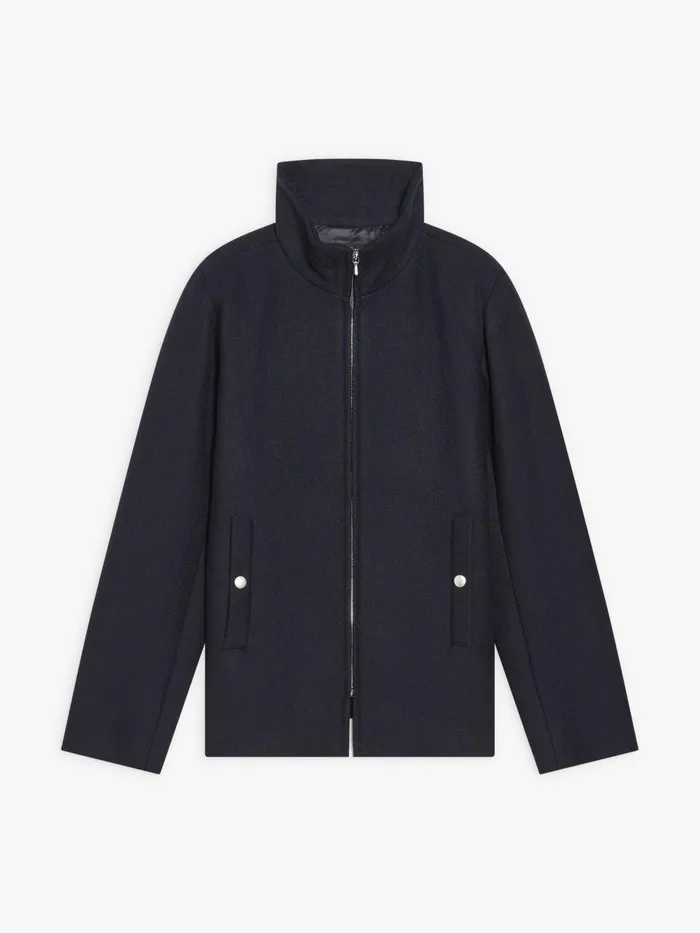 Agns B Jackets and Coats Women Blue Wool Cotton Twill Olympe Jacket