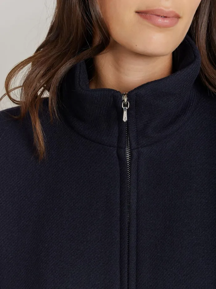 Agns B Jackets and Coats Women Blue Wool Cotton Twill Olympe Jacket