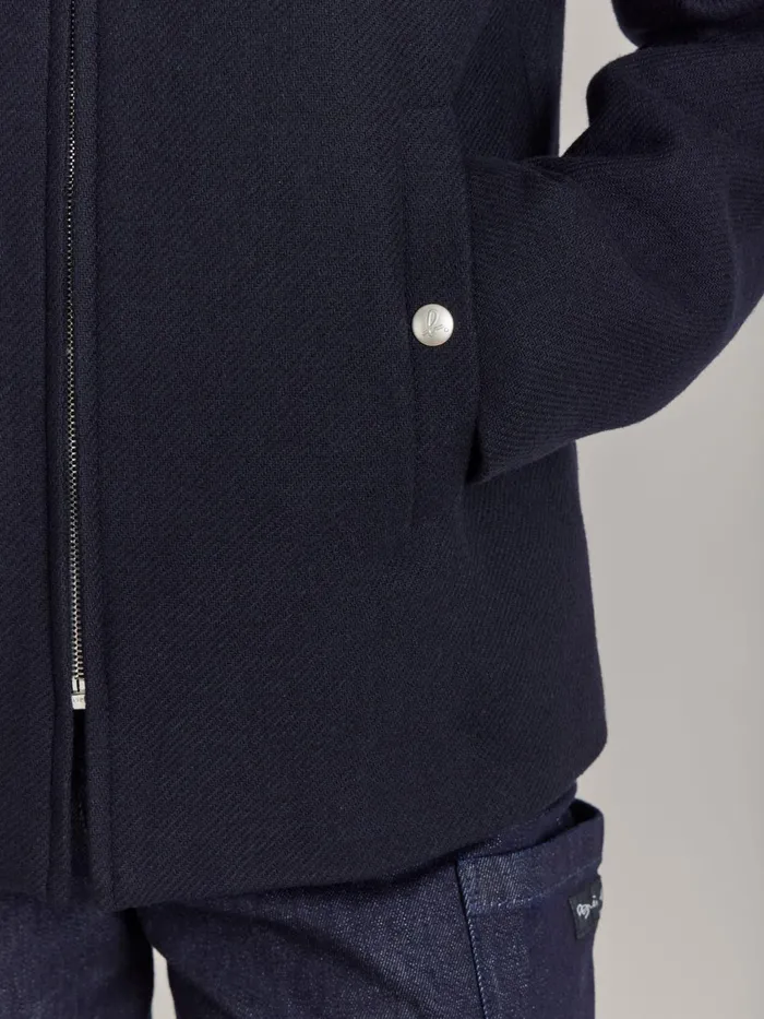 Agns B Jackets and Coats Women Blue Wool Cotton Twill Olympe Jacket