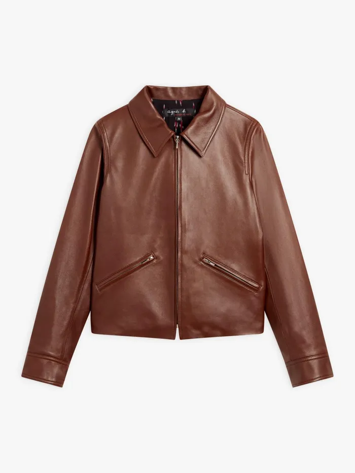 Agns B Jackets and Coats Women Brown Lambskin Leslie Jacket