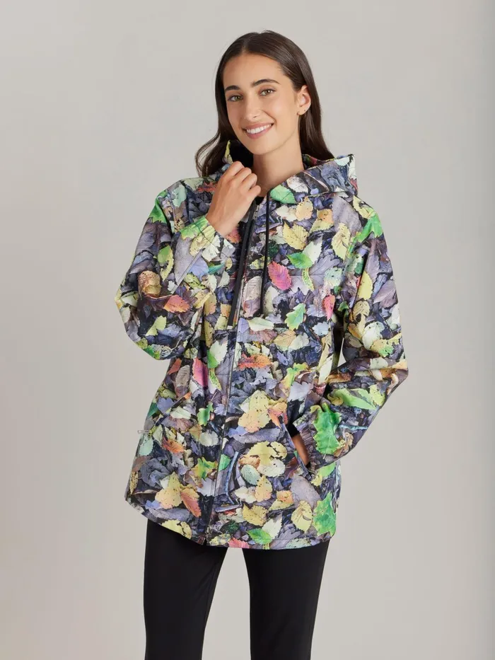 Agns B Jackets and Coats Women Cotton Leaf Print Werni Parka