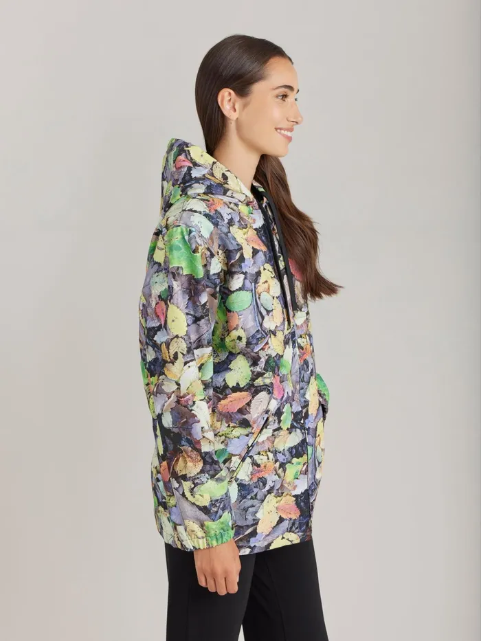 Agns B Jackets and Coats Women Cotton Leaf Print Werni Parka