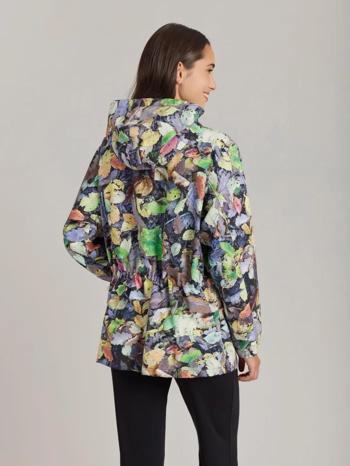 Agns B Jackets and Coats Women Cotton Leaf Print Werni Parka