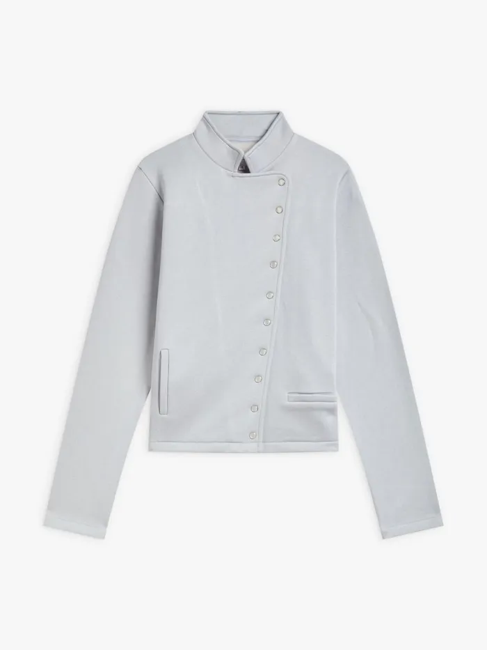 Agns B Jackets and Coats Women Grey Fleece Fifre Snap Jacket