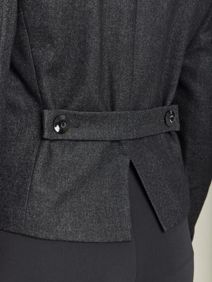 Agns B Jackets and Coats Women Grey Wool Tweed Fitted Jacket