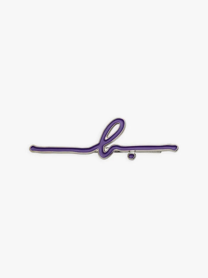 Agns B Jewellery and Watches Women Purple B Enamelled Metal Barrette