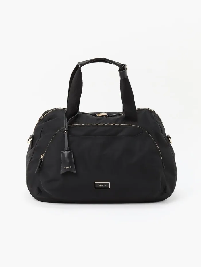 Agns B Large Bags and Totes Women Black Boston Nylon Travel Bag