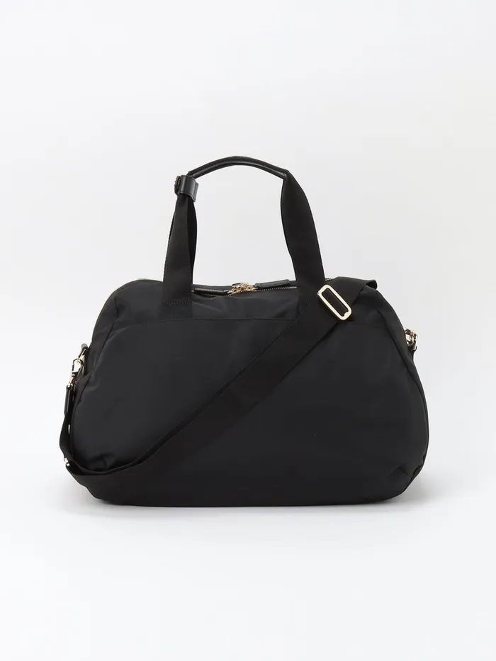 Agns B Large Bags and Totes Women Black Boston Nylon Travel Bag